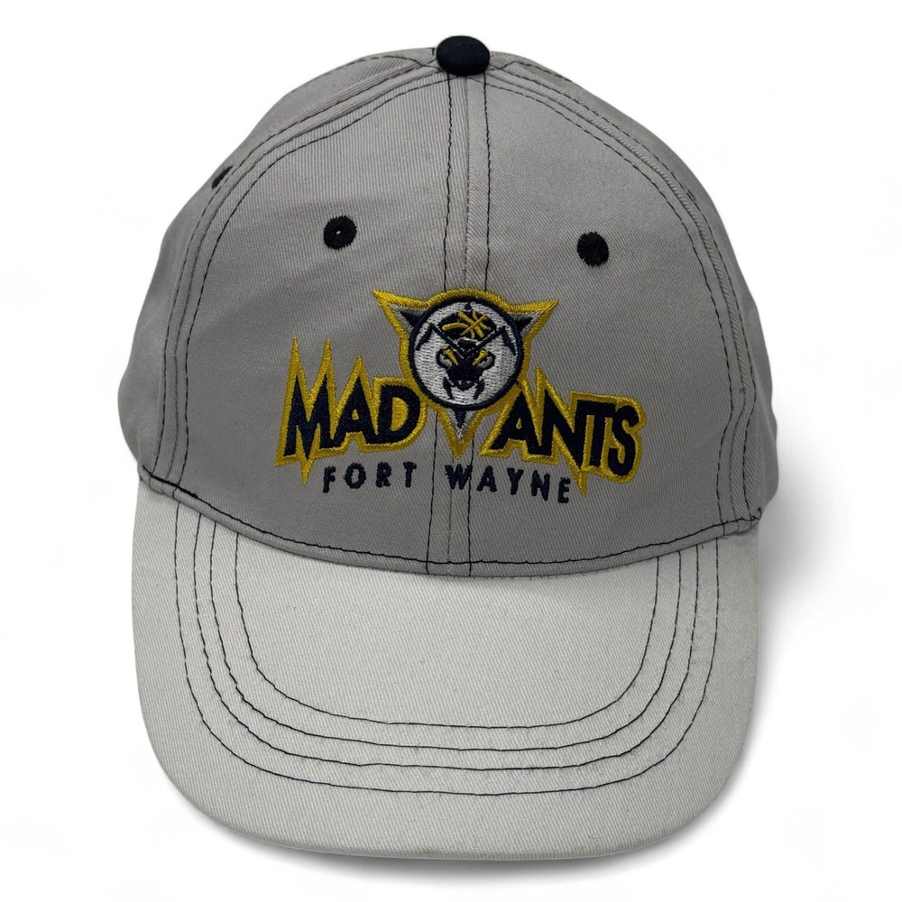 Fort Wayne Mad Ants Baseball Cap Gray Embroidered Logo Mens‎ Adjustable